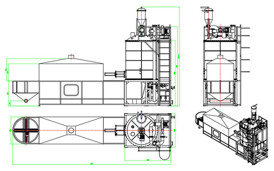 Automatic Blue / Green EPS EPU Foaming Pre-expander Machine Outsole From China With Fluidzed Dry Bed