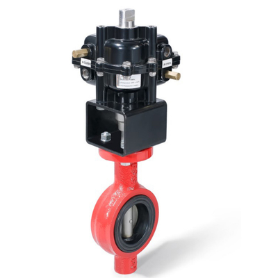 ISO9001 Pneumatic Butterfly Valve 0.3-0.8mpa DN50